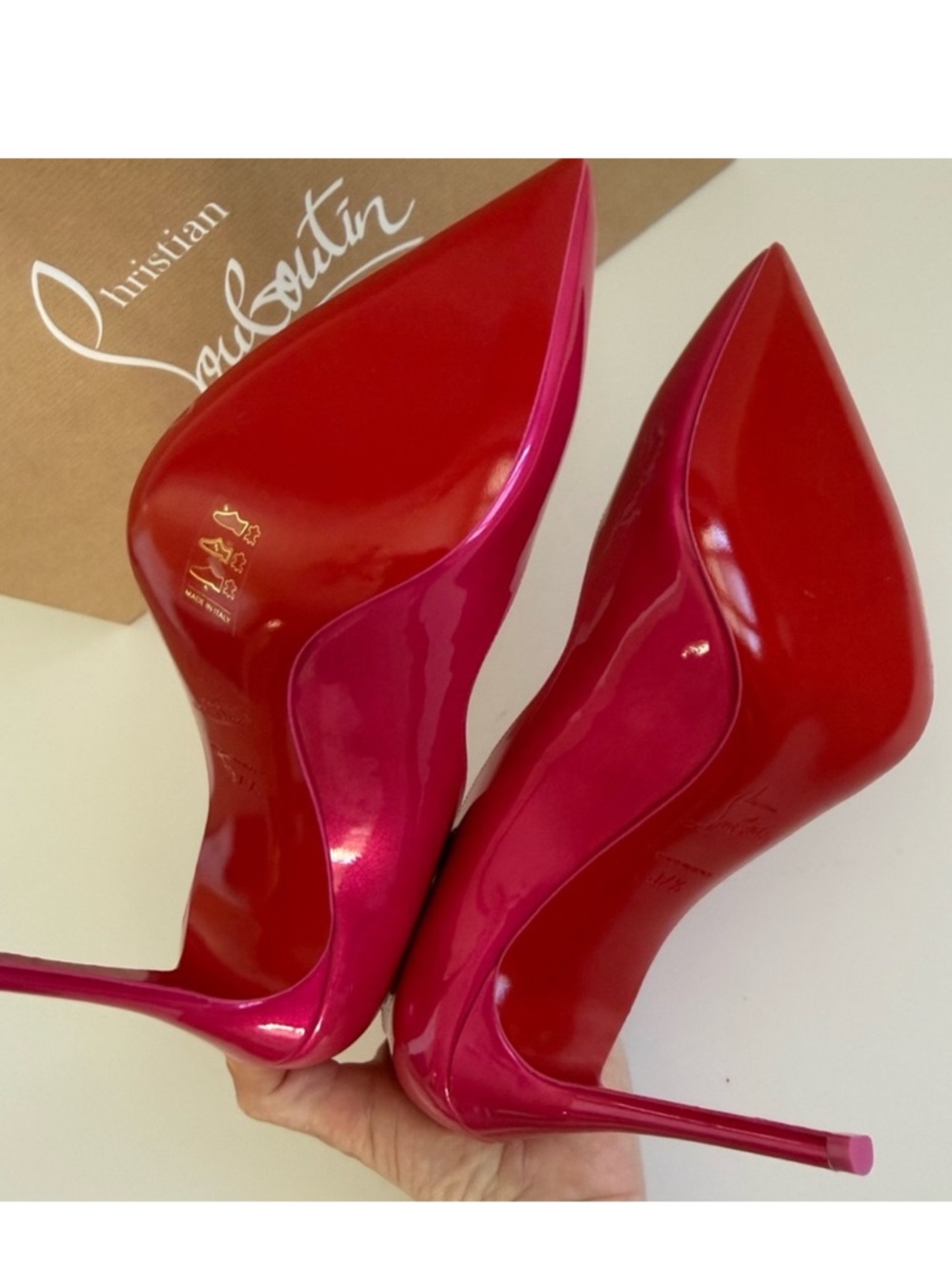 Brand New Christian Louboutin Hot Chick 100 Pink Patent Heels 7 37.5 “pin up” - Picture 4 of 7